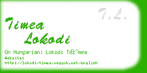 timea lokodi business card